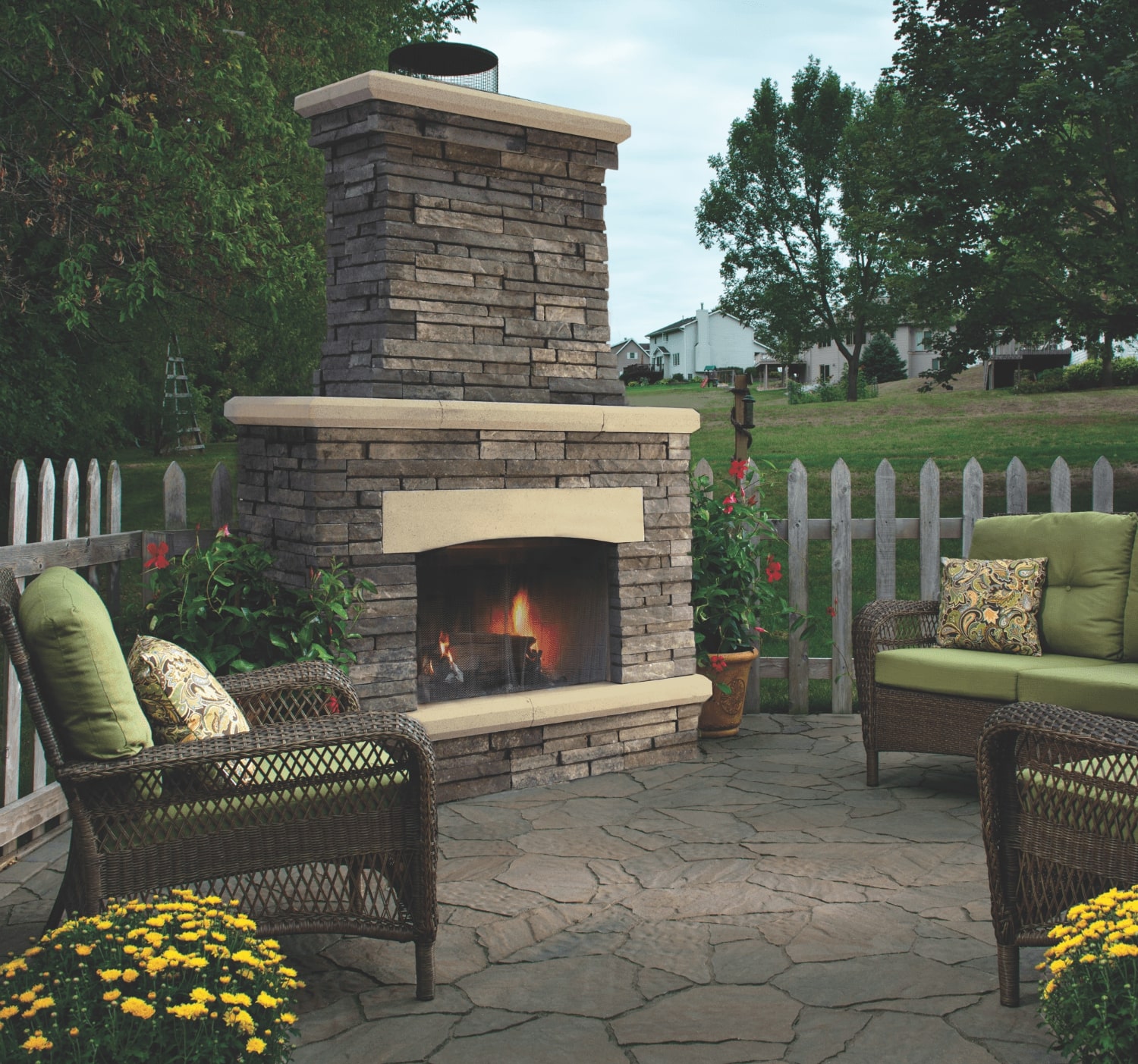 outdoor fireplace